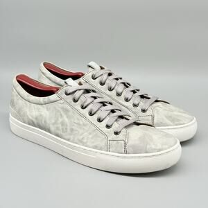 Johnston Murphy Banks Lace To Toe Gray Italian Washed Sheepskin Shoes Size 11.5